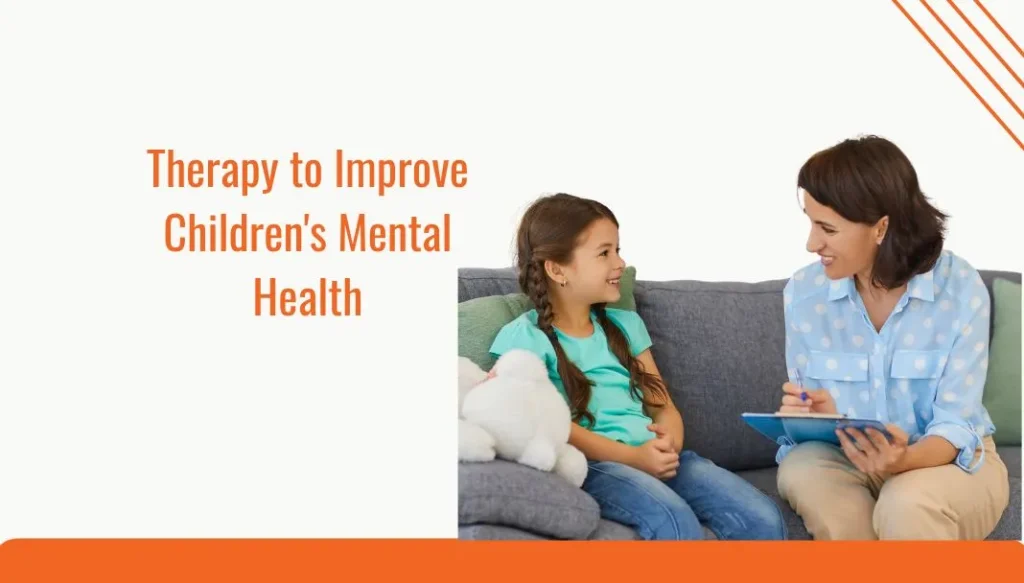 female therapist talking to a small girl