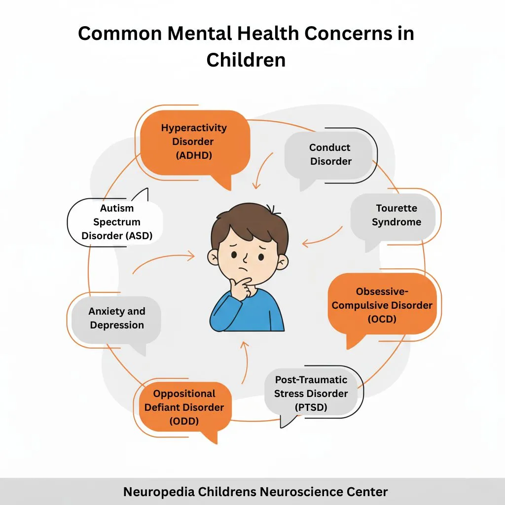 common mental concerns in childrens infographics