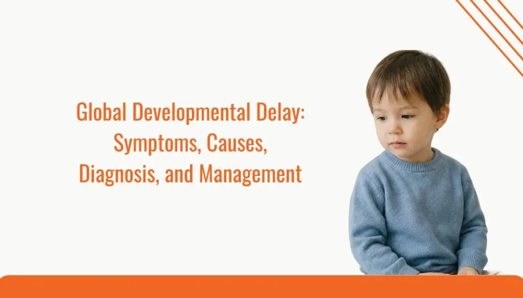 a child with global developmental delay sitting